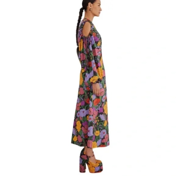 FARM RIO Black Bucolic Garden Cut Out Maxi Dress (S) - Picture 6 of 7